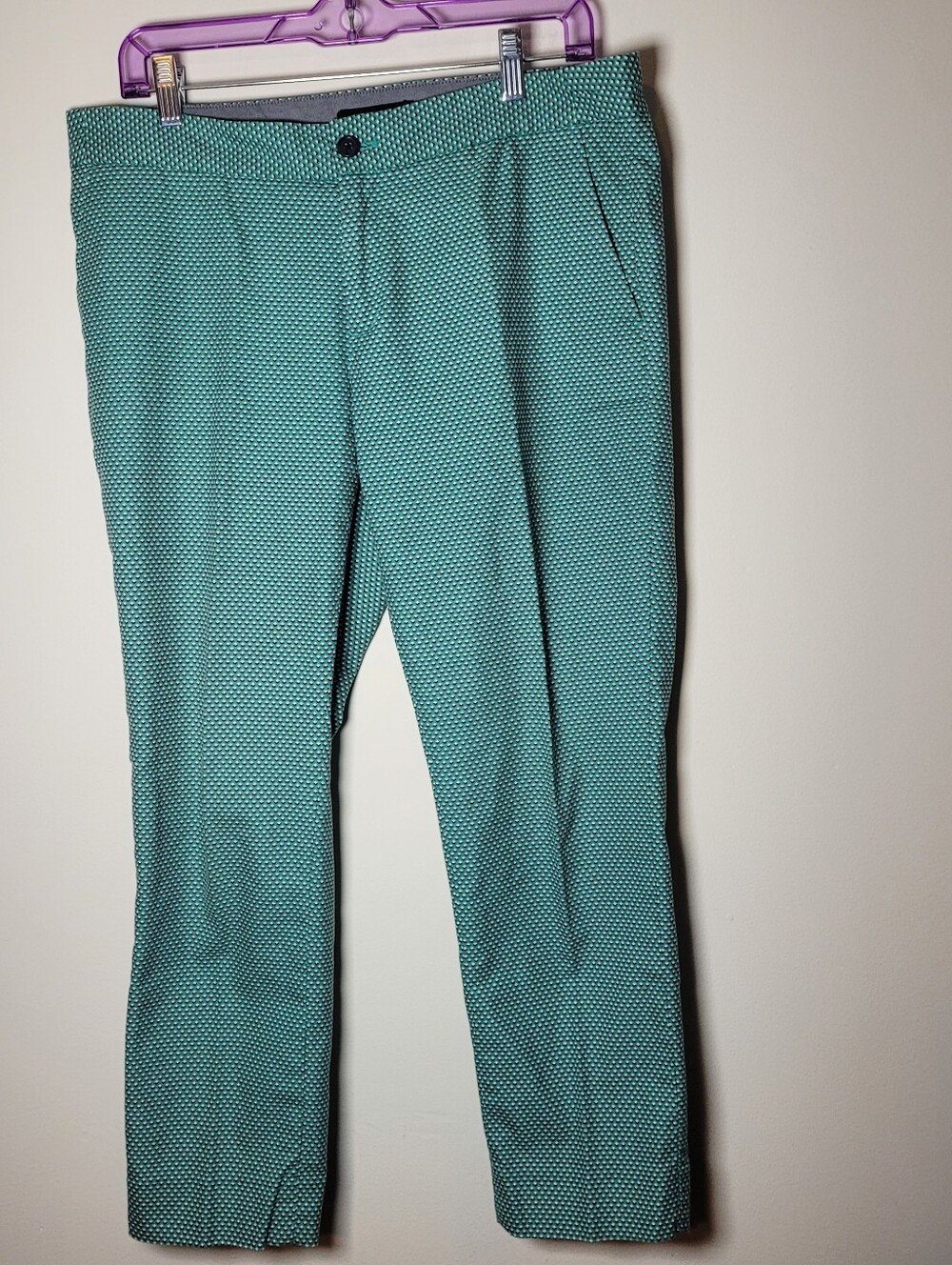 Banana Republic Women Hamton Fit Ankle Pants Size 10 Geo Print Office Workwear